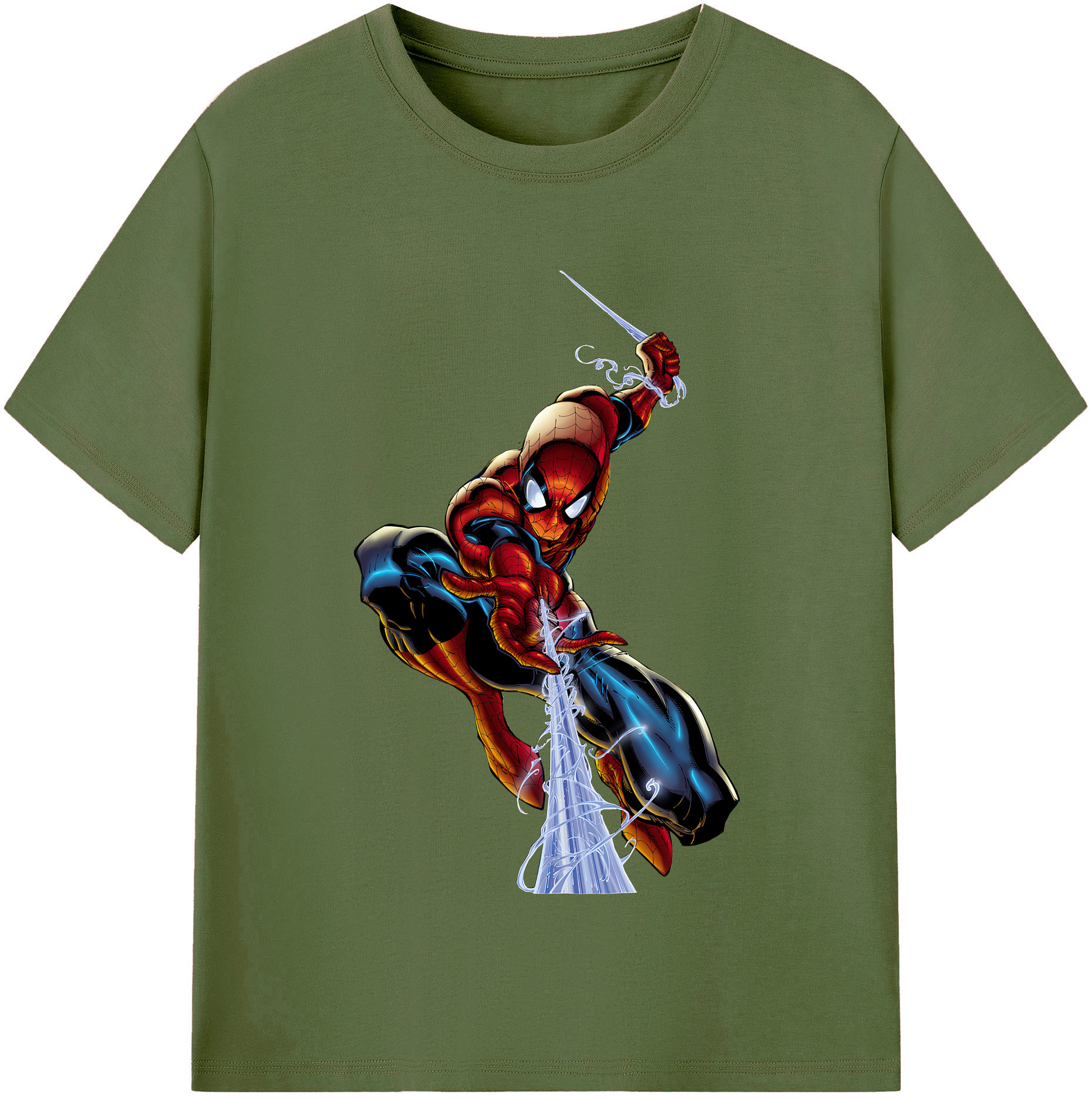 （画像用） Spider Man スパイダーマン 綿100％半袖Tシャツ（フロントプリント）